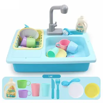 

Children Simulation Faucet Kitchenware Water Dishwasher Tableware Pretend Game Tool Educational Toys Kids Toys