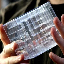 Прозрачные развивающие игрушки головоломка игры квадратный лабиринт Копилка 9*9*9 см