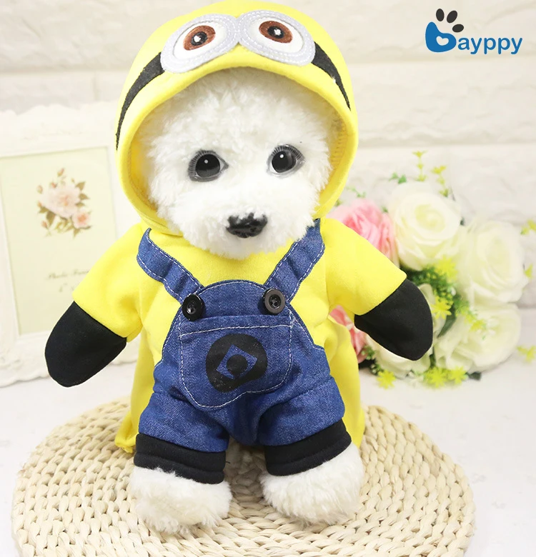 Buy Funny Small Dog Coat Disguis Minions Clothes Puppy