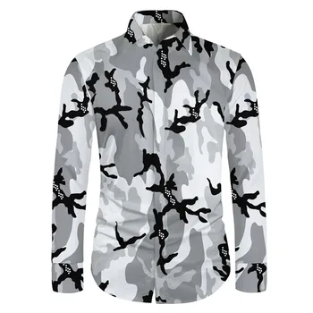 

Cloudstyle Men's Long Sleeve Shirt 3D Hawaiian Shirt Camisa Printed Sea Whale Funny Tops Streetwear Fashion Homme Shirts Cotton