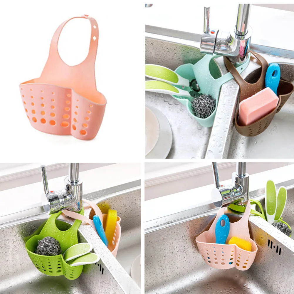 Kitchen Portable Hanging Drain Bag Basket Bath Storage Gadget Tools
