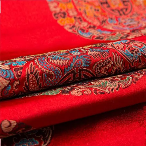 CF32 1 ярд Китайская традиционная шелковая парчовая ткань Cheongsam Одежда Костюм Хана китайский Cos кимоно платье шелковая ткань - Цвет: red