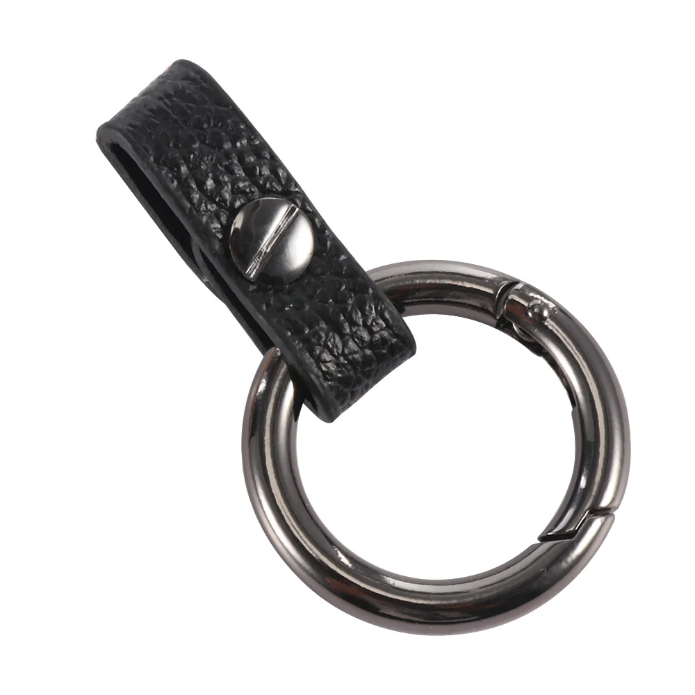 

Simple Real Leather Car Key Chain Cars Remote Control Key Ring Buckle Men'S Keychain Circle Keyring Holder For Auto Motorcycle