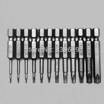

12pcs 1/4 Inch Magnetic Torx Screwdriver Bits Electric screwdriver Set 50mm T5-T40
