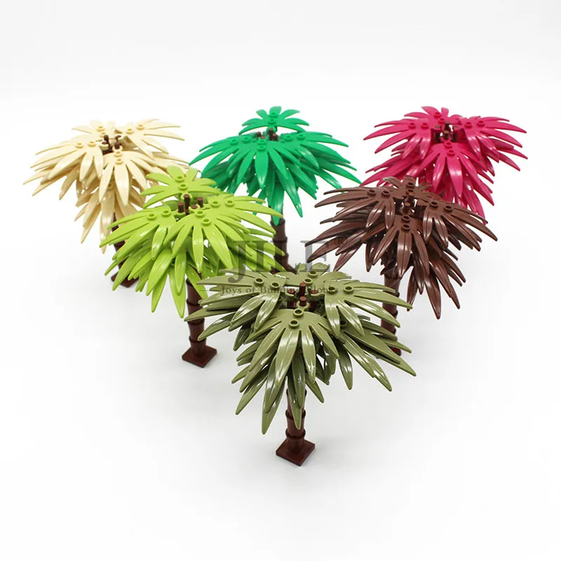 

Moc DIY Banana Maple Leaf Palm Coconut Tree City Street Garden View Building Blocsk Bricks Compatible with Assembles Particles
