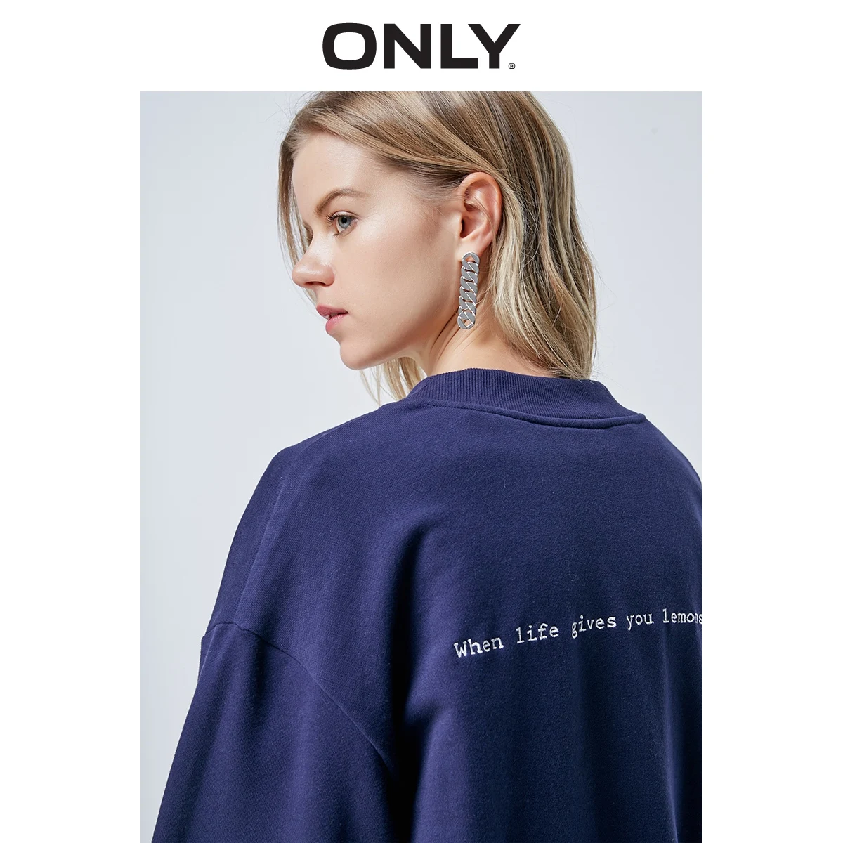 ONLY 2019 Women's Hong Kong Style Loose Fit Pullover Hoodie |11919S596