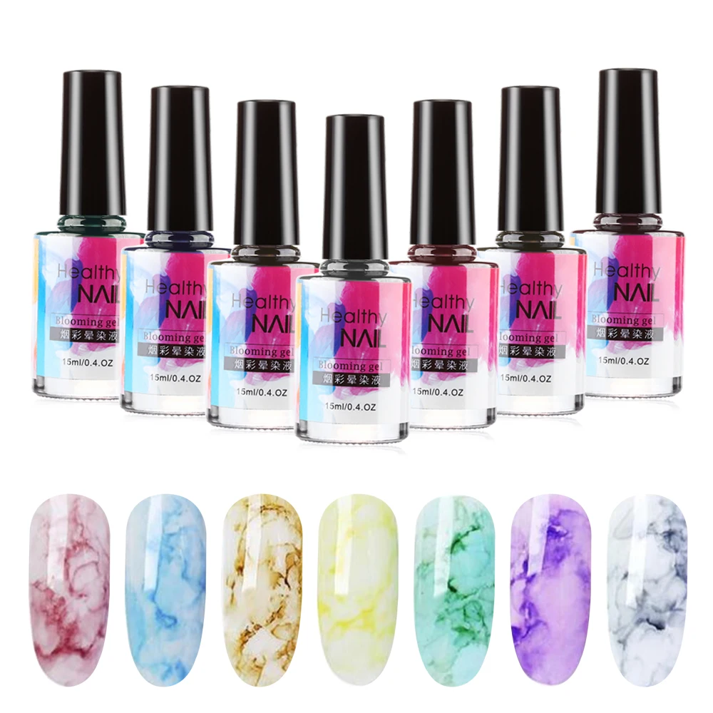 

Watercolor Ink 15 ml Nail Polish Blooming Gel Smoke Effect Marble Smudge Liquid DIY Varnish Manicure Decor Nail Art