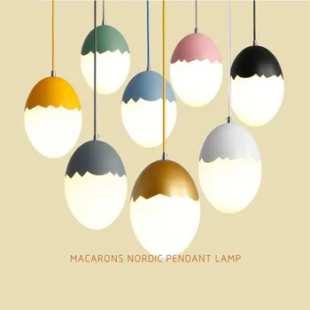 

Novelty Colorful Egg Shape Led Pendant Lights Modern Creative Combined Iron Glass Hanging Lamp Lamparas Cute Design Pendant Lamp