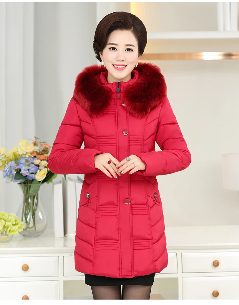 Winter Cotton Coat Middle Aged Mother Loaded Cotton font b Jacket b font Thicker In The