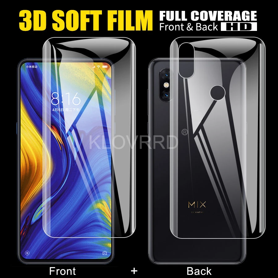 

Front Back For Xiaomi Mi 9T PRO 8 SE A1 A2 6X Lite MIX Max 3 Pocophone F1 Screen Full Cover Protector Silicone Hydrogel Sticker