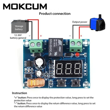

XH-M609 DC 12V-36V Charger Module Voltage OverDischarge Protection Precise Undervoltage Protection Module Battery Charger Module