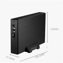 3.5″Inch SATA HDD Enclosure External USB3.0 HDD Cover Case Hard Drive Disk Storage Max up to 4TB Supports plug-play Aluminium