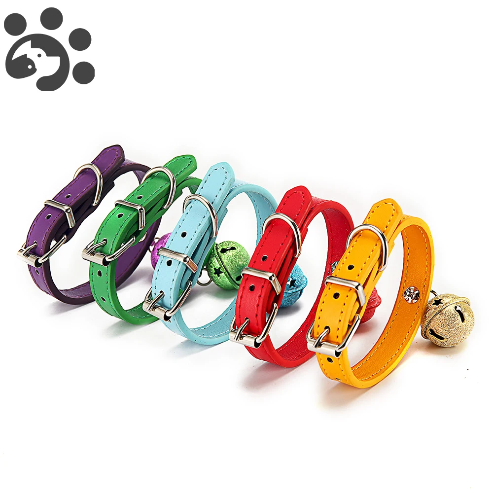 

Solid Dog Collar With Bell for Cats Small Medium Dogs Adjustable Leather Collars for Puppy Dog Outdoor Lead Chihuahua Pug MP0058