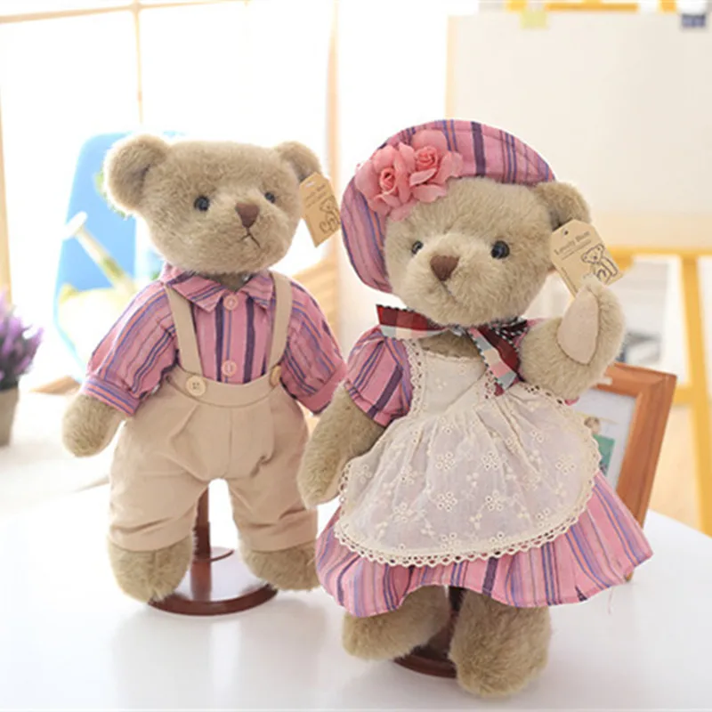 Kawaii совместный плюшевый мишка в юбке плюшевые мягкие игрушки пара медвежат куклы