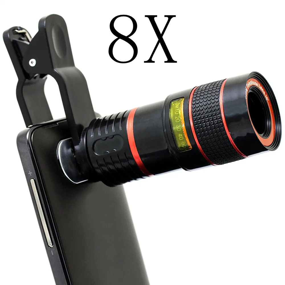 

Universal 8X Optical Zoom Telescope Phone Camera Lens Clip Mobile Phone Telescope for iPhone6 for Samsung for Huawei Xiaomi