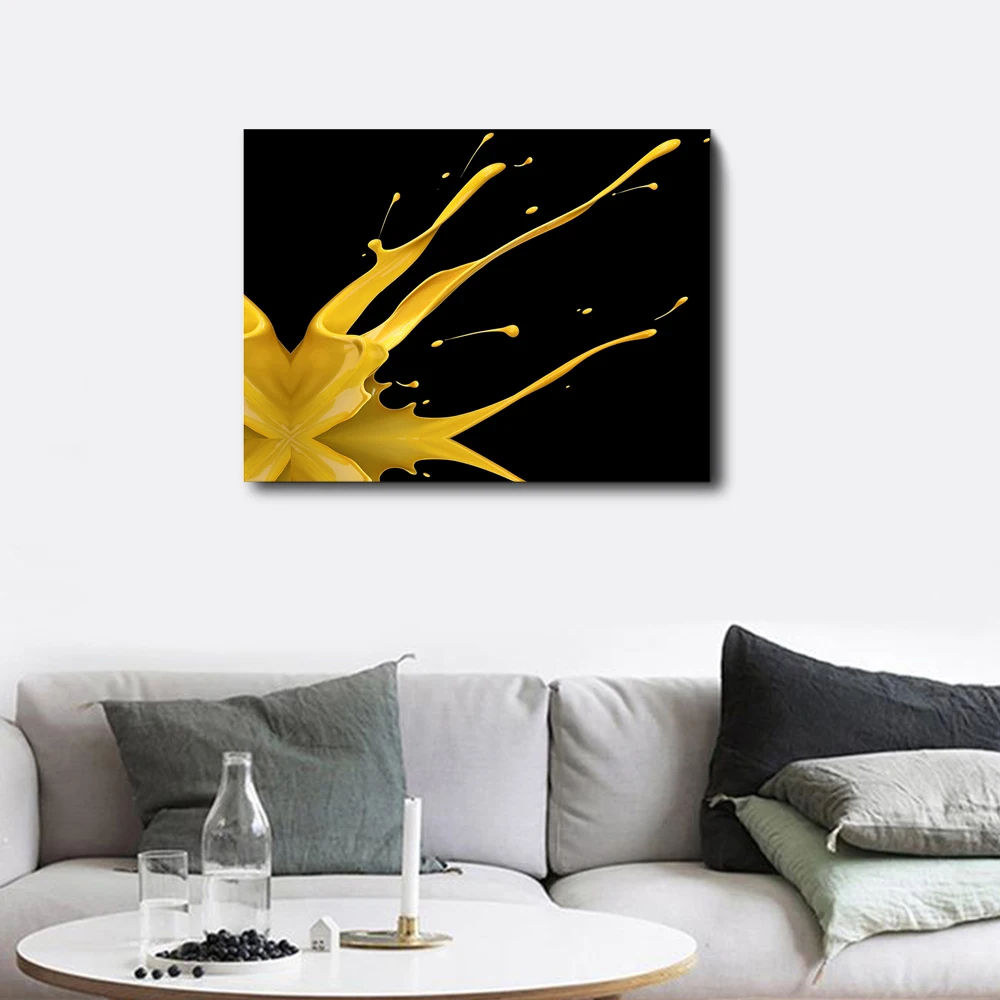 

Laeacco Canvas Painting Calligraphy Abstract Graffiti Ink Posters and Prints Wall Art Pictures for Home Living Room Decoration