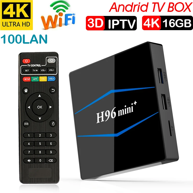 ТВ приставка h96mini + tvbox Android 7 1 2 Гб 16 четырехъядерный процессор Amlogic S905W 4 ГГц WiFi