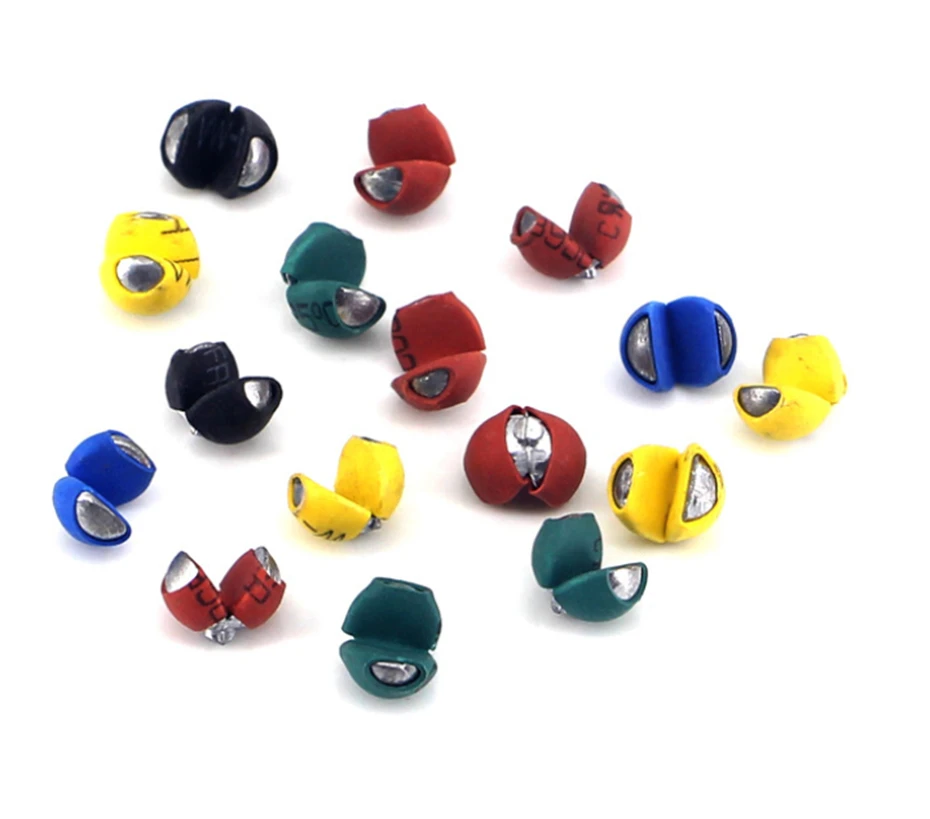 

YINGTOUMAN 1 BAG(14-18PCS) 3 Specification Colorful Plasticized Open Bite Lead Fishing Lead Drop Not Hurt Line Fishing Tackle