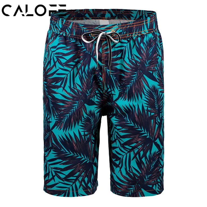CALOFE Plus Size 3XL Shorts Men Summer Print Beach Shorts Casual