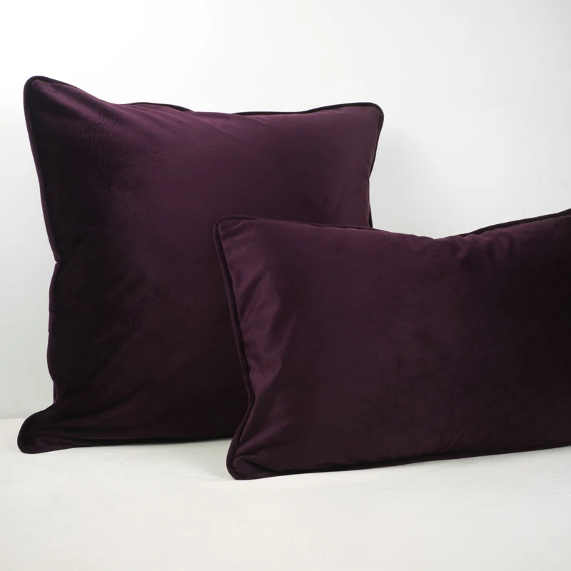 

Piping Design Sauce Purple Velvet Cushion Cover Pillow Case Soft Pillow Cover No Balling-up Without Stuffing