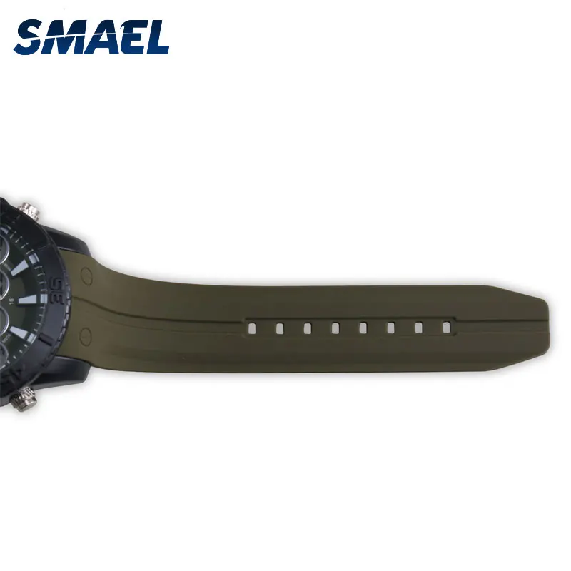 Мужские спортивные часы SMAEL Кварцевые водонепроницаемые с двойным дисплеем