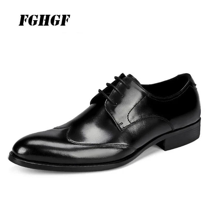 

The new English style dress shoes man Leather shoes for men Business leather shoes Real leather shoes Large size 46