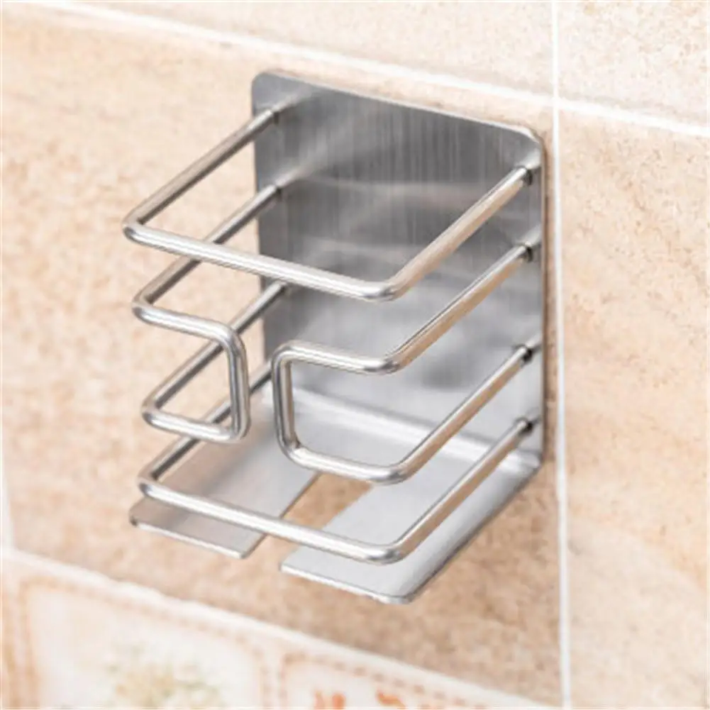 

self-adhesive wall mount electric razor razor Stainless steel shelf storage rack free punching rack for electric shaver #4O