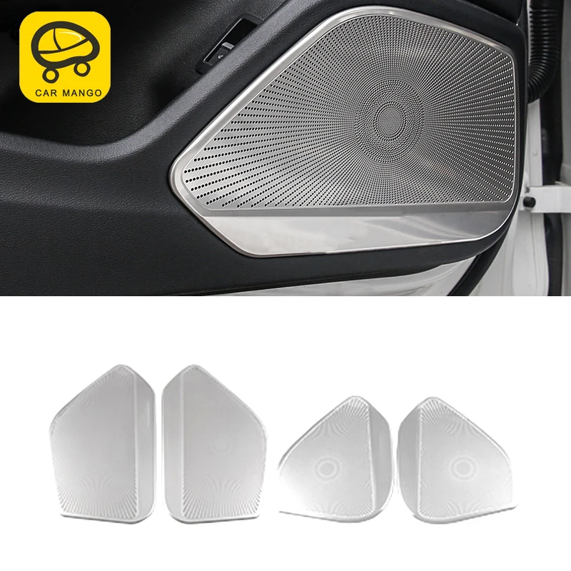 

CarManGo For Audi A4 B9 2017 2018 Auto Car brushed stainless steel door loudspeaker frame cover trim accessories Sticker