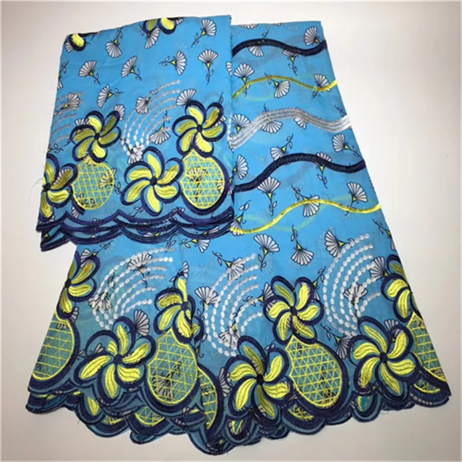 Африканская швейцарская вуаль, кружево, высокое качество, хлопок, швейцарская вуаль, кружевная ткань для женщин, 5+ 2 ярдов/партия