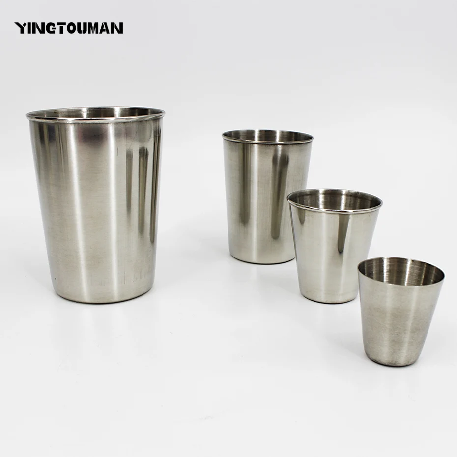 YINGTOUMAN 3 шт./лот 30 мл/50 мл/180 мл/300 мл походная портативная чашка из нержавеющей стали