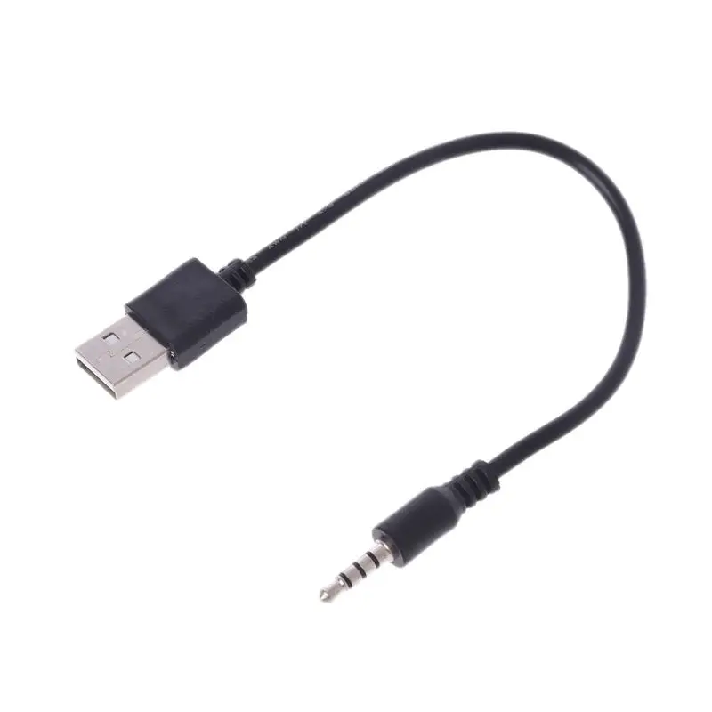 1 предмет USB штекер 3,5 мм стереонаушники кабель со штекером для MP3 MP4 черный