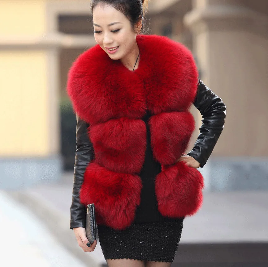 red fur vest