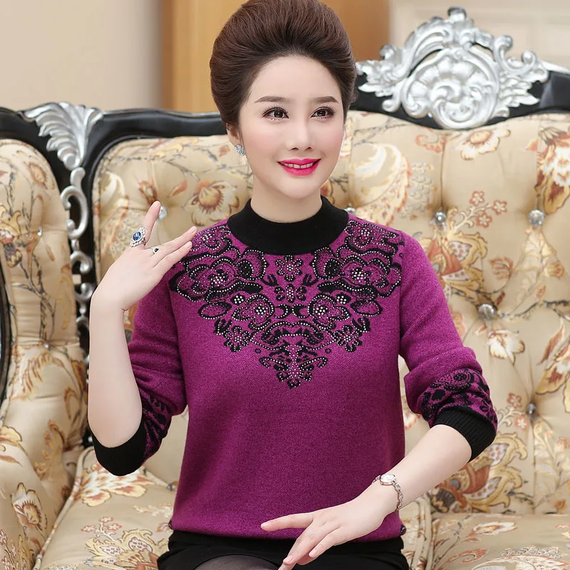 

Pull Femme 2019 Autumn Winter Women Sweaters And Pullovers Long Sleeve Floral Printed Knit Sweater Loose Jumper Plus Size