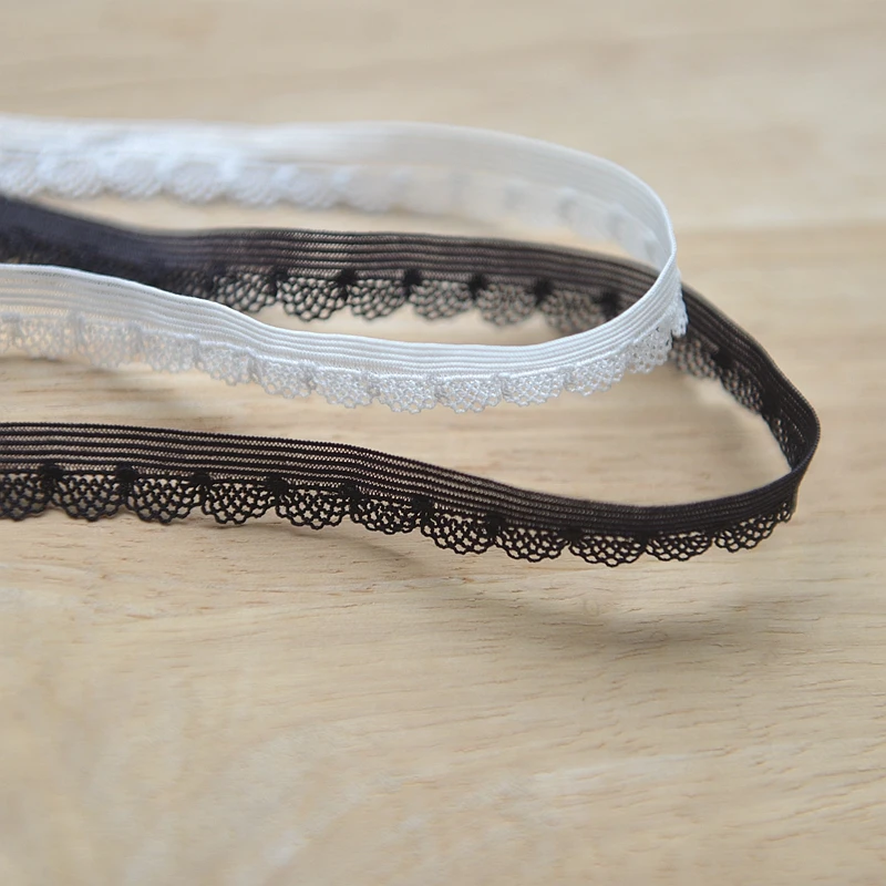 

3 meter/roll Black and White Lace Accessories Elastic Material DIY Handmade Wedding Party Craft Packing Patchwork Width 1cm
