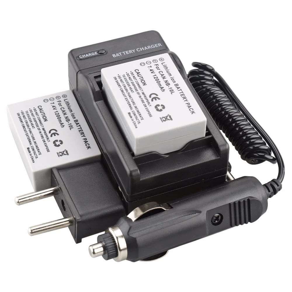 PROBTY 2Pcs NB 10L NB 10L NB10L Digital Battery + DC Charger for Canon