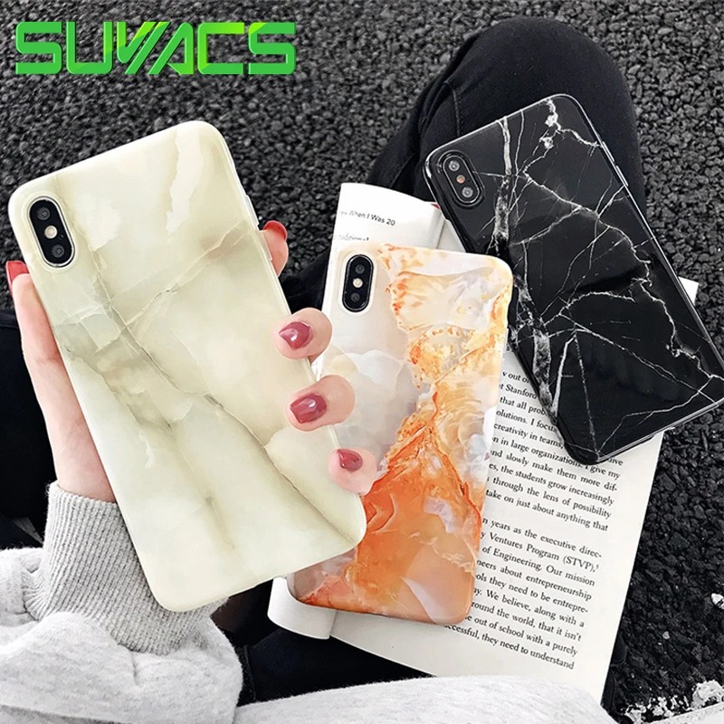 

SUYACS Marble Case for iPhone XS Max XR XS Case Granite Painted IMD Case For IPhone 8 7 Plus X 6 6S Protective Fundas Capa