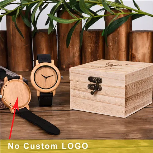DODO олень бамбук пара набор кварцевые часы из дерева черный кожаный ремешок любителей деревянные часы для мужчин женщин часы на заказ Подарки A21 - Цвет: Men  No Custom