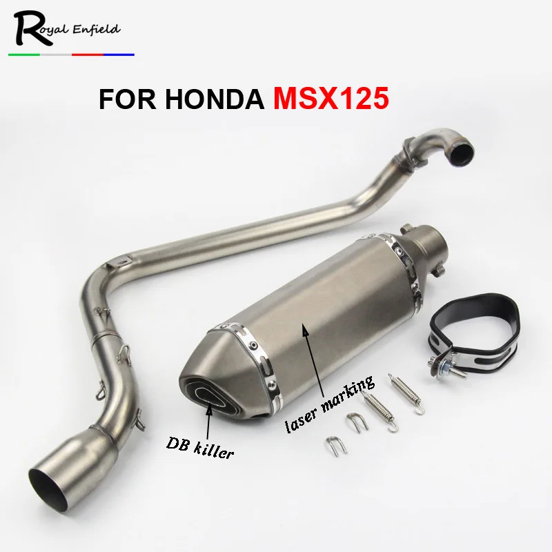 

MSX 125 Full Exhaust System Motorcycle Carbon Fiber Muffler Motorbike Front Link Pipe Slip On For HONDA MSX125 With DB Killer