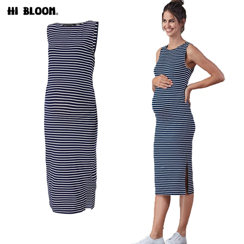 

HI BLOOM Tencel Womens Pregnant Dress Knee-Length Leisurely Maternity Dresses Christmas Gift Noble Prom Party Gowns Evening