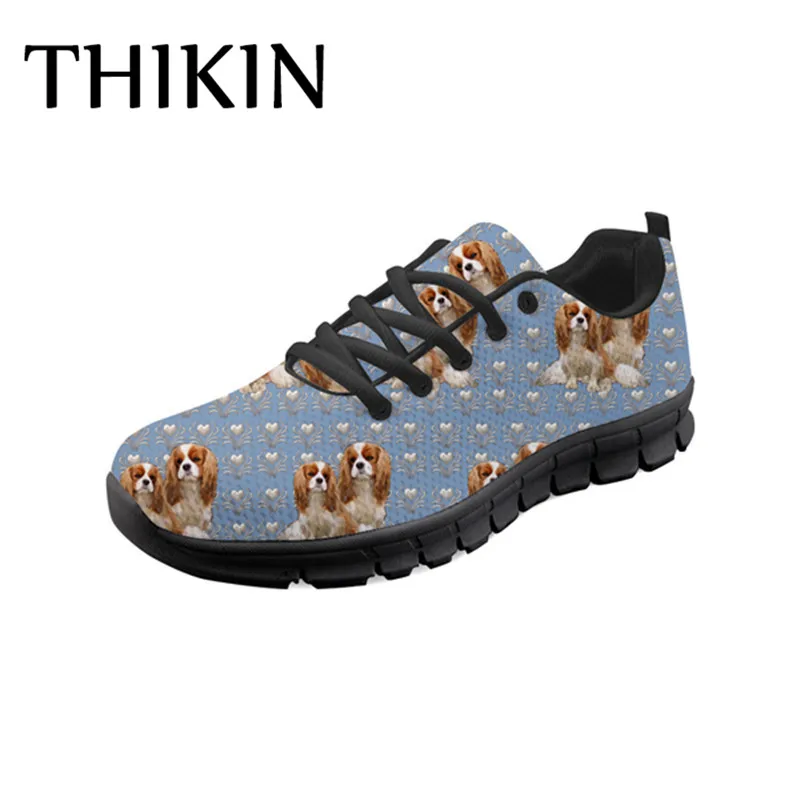 THIKIN спортивная обувь для женщин Cavalier King Dog обувь на плоской подошве с принтом сетки Спортивная Открытый фитнес кроссовки Training дамы