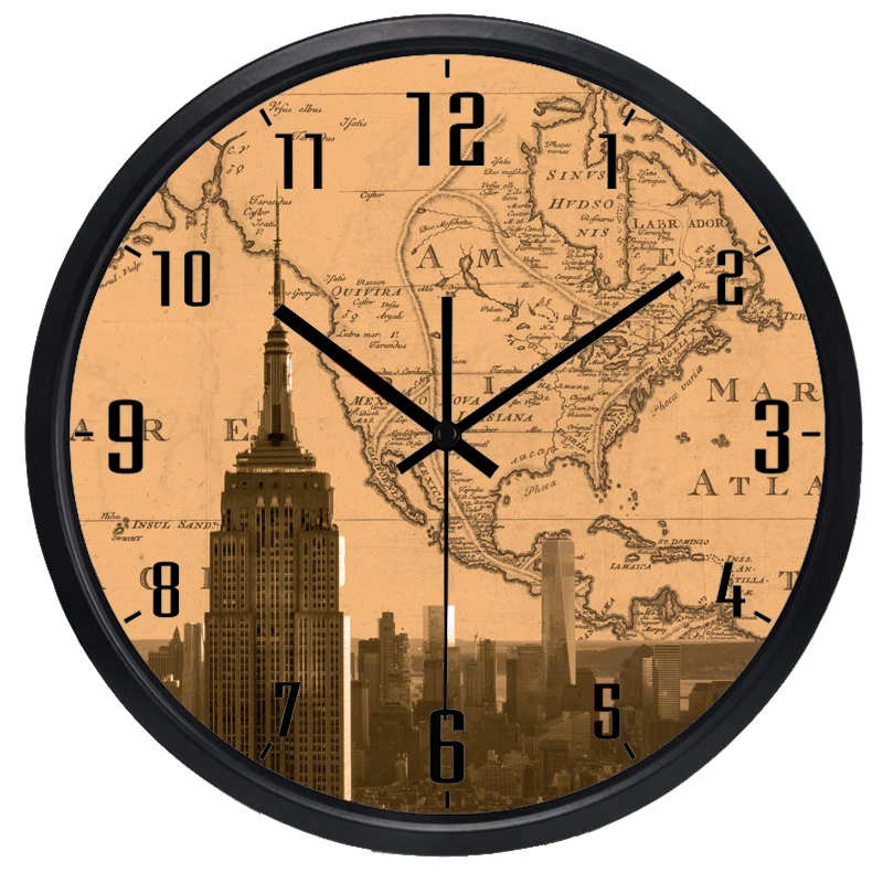 Часы с мировым часовым поясом, Брендовые Часы для лобби, часы с мировыми интересами, цветные часы-карта из крафт-бумаги