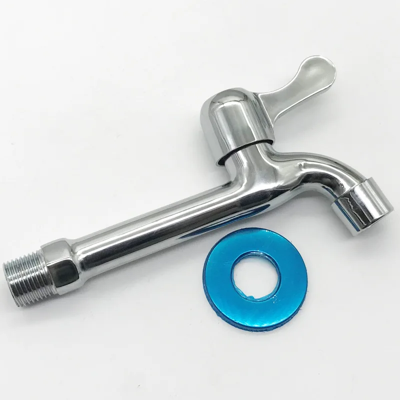 

G1/2' Zinc Alloy Chrome Washing Machine Faucet Single Cold Quick Open Basin Long Nozzle Bibcocks