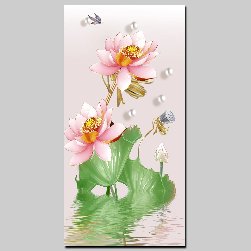 HD-Print-Chinese-Lotus-Flower-Pictures-Large-Canvas-Printings-Wall-Art-Home-Decor-Oil-Painting-Abstract