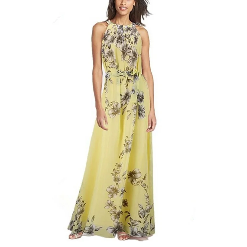 

Summer 2018 Women Vintage Boho Beach Long Pleated Floral Dresses 6xl Plus Size Lace Up Chiffon Bodycon Dress Maxi Vestidos Mujer