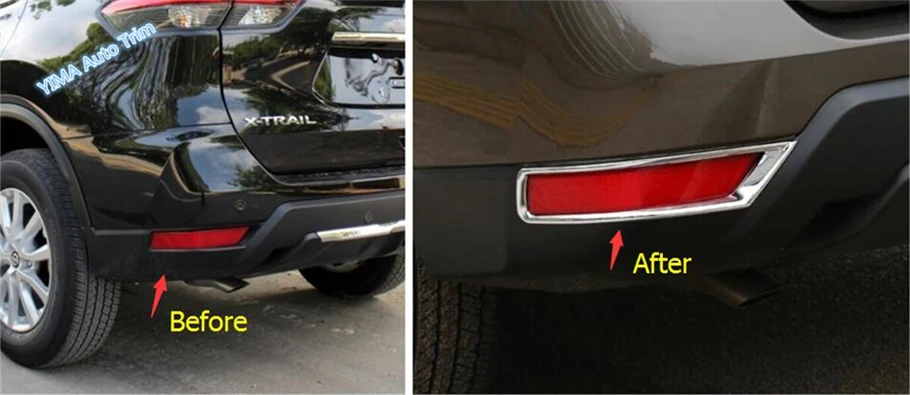 Lapetus автомобильный Стайлинг наружная передняя+ задняя противотуманная фара накладка АБС Подходит для Nissan X-Trail X Trail T32 Rogue