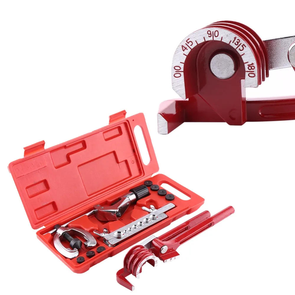 

11pc Copper Brake Fuel Pipe Repair Double Flaring Dies Tool Set Clamp Kit Tube Cutter Double Flare Dies Clamp Bending Tool