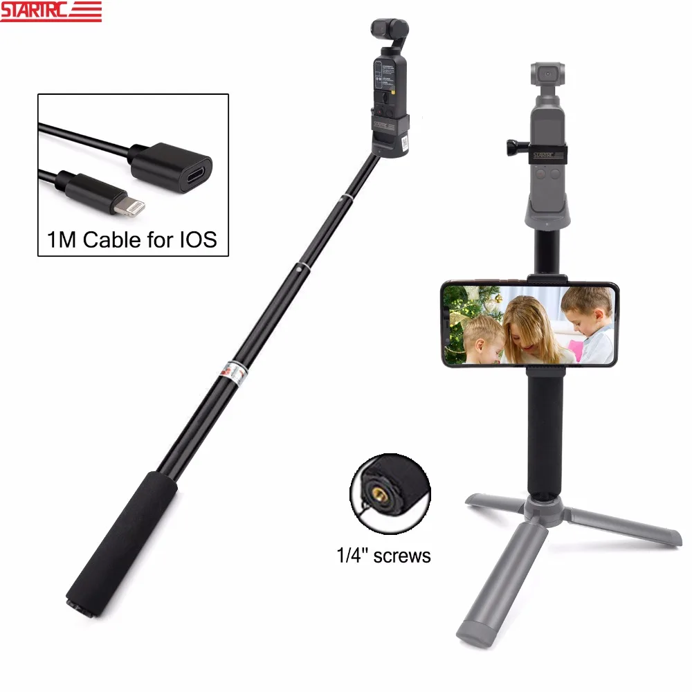 

STARTRC DJI OSMO Pocket kit Lock phone clip telescopic rod selfie stick Camera Micro type c extended cable with ABS holder