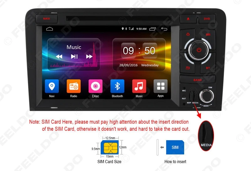 Excellent FEELDO 7" inch Android 6.0 (64bit) DDR3 2G/32G/4G LTE Octa Core Car DVD GPS Radio Head Unit For Audi A3/S3(2003~2011) #4583-F8 20