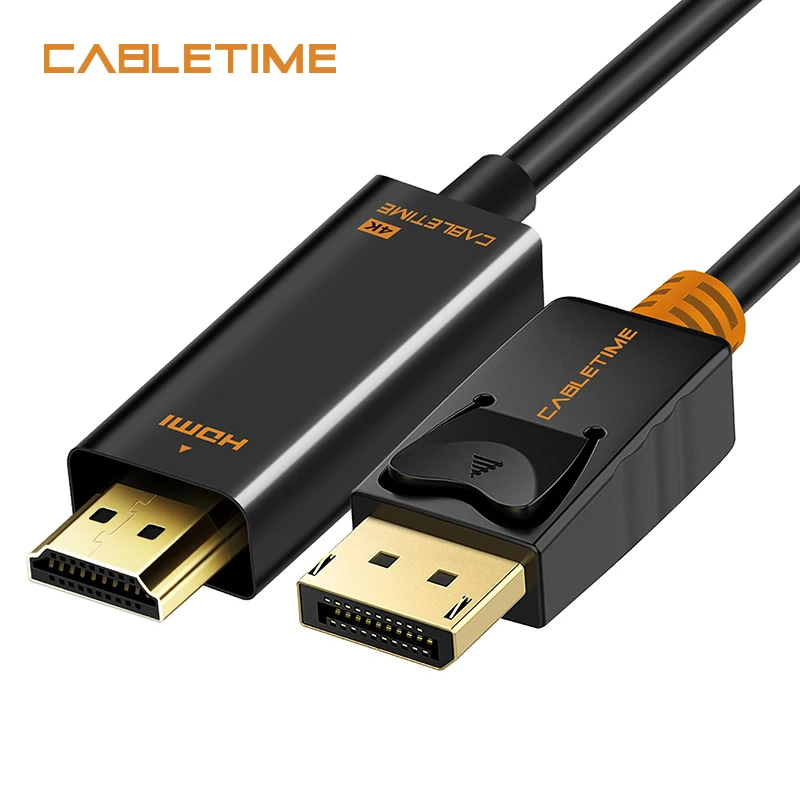 Cabletime DisplayPort كابل وصلة بينية مُتعددة الوسائط وعالية الوضوح 1080 P موانئ دبي إلى HDMI M/M 4 K 60 hz تحويل DisplayPort 1.2 ل HDTV محمول العارض PC N001 Cabletime DisplayPort كابل وصلة بينية مُتعددة الوسائط وعالية الوضوح 1080 P موانئ دبي إلى HDMI M/M 4 K 60 hz تحويل DisplayPort 1.2 ل HDTV محمول العارض PC N001