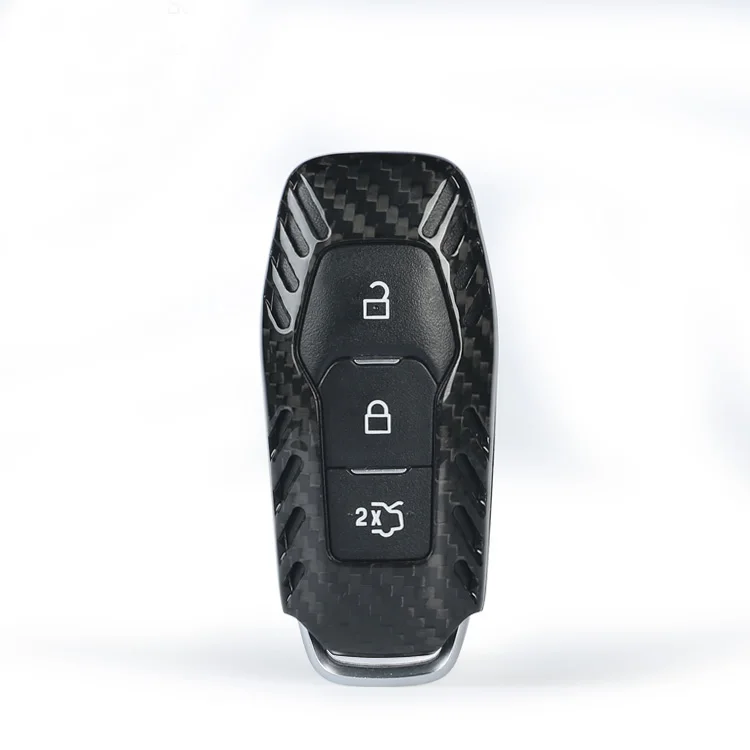 Углеродное волокно ключ оболочки автомобильный брелок дистанционного управления с ключом держатель Чехол чехол для Ford Mondeo MK5 Fusion Focus Edge Explorer F150 3 и 4 кнопки